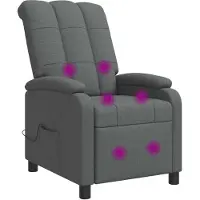 vidaXL Fauteuil de massage relax, couleur gris foncé, revêtement en tissu