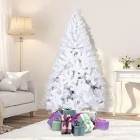 Jayseuw Arbre de Noël artificiel 210 cm Sapin avec support pour décoration de Noël réutilisable Blanc