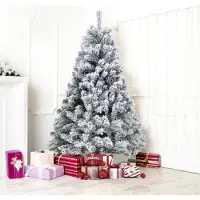 Izrielar 180cm Arbre de Noël artificiel avec neige incl. 860 pointes d'aiguilles en PVC, support en métal, sapin, arbre de Noël