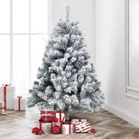 Izrielar 120cm Arbre de Noël artificiel avec neige incl. 340 pointes d'aiguilles en PVC, support en métal, sapin, arbre de Noël