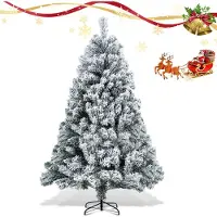 Peviasot Arbre de Noël artificiel , 180 cm, avec effet neige, comprenant un pied en métal avec 860 aiguilles en PVC, arbre de Noël en PVC, blanc