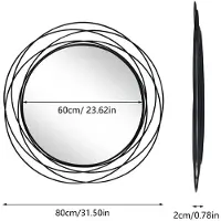 StarTech.com Grand miroir mural de 80 cm - Miroir de salle de bain rond - Style industriel - Cadre en métal - Miroir de maquillage - Argenté