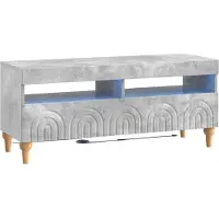 Syfax Meuble TV LED, couleur gris béton, matériau composite en bois