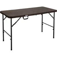 HATTORO Table de camping Table de buffet pliante Table de jardin valise 120 cm Marron