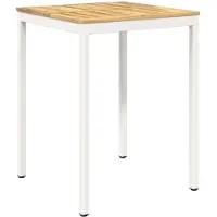vidaXL Table de bar d'extérieur, blanche, 80 x 80,5 x 105 cm, en bois d'acacia massif