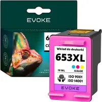 Evoke Cartouche d'encre noire HP 653, format XXL, pour 1200 pages, compatible avec les imprimantes HP Deskjet Ink Advantage 1275, 2374, 2375, 2376, 2775, 2776, 6075, 6076, 6475, 6476