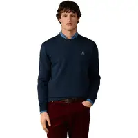 Hackett London pour homme. HM5800187 Sweat en coton col rond avec logo marine (XL), Casuel
