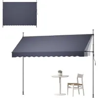 Vevor Store Banne Manuel sans Perçage Auvent Rétractable 350 cm pour Terrasse et Balcon