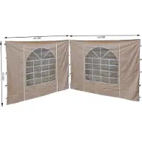 OEM Parois latérales en PVC pour pavillon, couleur sable, 300 x 195 cm