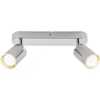 Briloner - Plafonnier pivotant, indice de protection IP44, culot GU10, puissance maximale 9W, finition chromée, diamètre 27 cm
