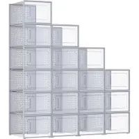 OEM Lot de 18 boîtes à chaussures, gris transparent