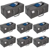 OEM Grandes boîtes de rangement gris foncé, lot de 8