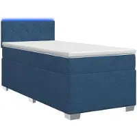Syfax Lit avec sommier tapissier, matelas et éclairage LED bleu, dimensions 100 x 200 cm, revêtement en tissu