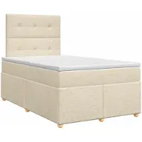 Syfax Lit Boxspring avec matelas Crème 120 x 190 cm Tissu