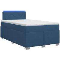 Syfax Lit avec sommier tapissier, matelas et éclairage LED bleu, dimensions 120 x 200 cm, revêtement en tissu