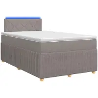 vidaXL Lit Boxspring avec matelas Taupe 120 x 190 cm Tissu