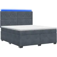 vidaXL Lit boxspring avec matelas gris foncé 160 x 200 cm velours