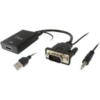 Equip Vga To Hdmi+ Jack Adapter 3.5 Mm Noir