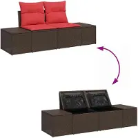 vidaXL Ensemble de canapés de jardin , 7 pièces, couleur marron, en polyrotin