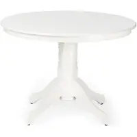 Feldmann-Wohnen Table de salle à manger, table de cuisine Gloster, 106x106x75 cm, blanche, style Art Déco