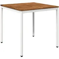 vidaXL Table de jardin, naturelle et blanche, 80 x 80,5 x 75 cm