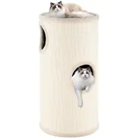 Costway Arbre à gratter pour chat , 4 étages, maison pour chat multi-niveaux avec griffoir en sisal, coin de repos confortable, tour pour chat en forme de fût, cachette moderne