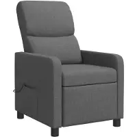 vidaXL Fauteuil de relaxation massant, gris foncé, polyester