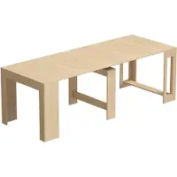 BellaFurn Table extensible pour 10 personnes – Console | Couleur : Marron | Dimensions : 90 x 240 x 78 cm