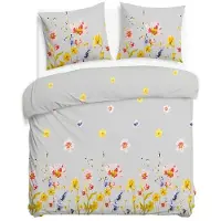 Darymex Parure de lit, en flanelle, pour l'hiver, chaude, 180x200, référence 31521-2, couleur gris, motif floral