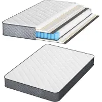 Peviasot Matelas à ressorts ensachés , zone 7, dimensions 160x200 cm, hauteur H3, 22 cm, avec une couche de coton de 2 cm, couleur blanc-gris