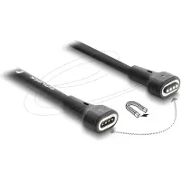 DeLOCK Câble USB en spirale magnétique, type A/Pogo/Type-C, 4 broches, 1,5 mètre, noir