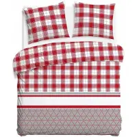 Darymex Parure de lit, en flanelle, pour l'hiver, chaude, dimensions 200x220, référence 31520-1, motif à carreaux rouges