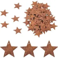 OEM Étoiles rouillées - Kit de bricolage - 29 mm - Fer - 80 pièces - Décoration de table de style rustique - Halloween - Noël - Décoration de jardin