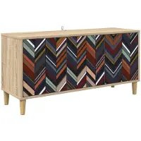 Syfax Meuble TV OMMEN, 102 x 33 x 50 cm, panneaux de particules imitation bois Sonoma
