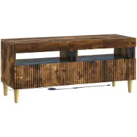 Syfax Meuble TV en bois stratifié imitation chêne fumé