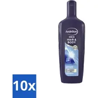 Unilever Andrélon - Homme - Cheveux et corps - Shampooing - 300 ml - Pack avantage - 10 pièces