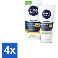 Nivea Crème Sensitive MEN pour le visage avec SPF 15 - 75 ml - Pack avantage - 4 pièces