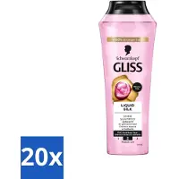 Schwarzkopf Gliss Shampooing - Liquid Silk - Pour des cheveux brillants et soyeux - 250 ml - Pack avantage - 20 pièces