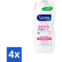 Sanex - Shampooing - Zero% cheveux normaux - Nettoyage doux - 250 ml - Pack avantage - 4 pièces