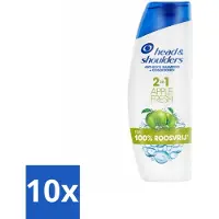 Head & shoulders - Shampooing - 2-en-1 - Apple Fresh - 100 % sans pellicules - 300 ml - Value pack - 10 pièces