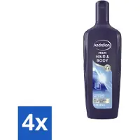 Unilever Andrélon - Homme - Cheveux et corps - Shampooing - 300 ml - Pack avantage - 4 pièces