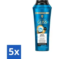 Schwarzkopf Gliss - Shampooing - Aqua Revive - Pour des cheveux hydratés et frais - 250 ml - Pack avantage - 5 pièces