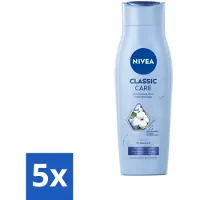 Nivea - Shampooing - Classic Care - Soin sain - Cheveux brillants - 250 ml - Pack avantage - 5 pièces
