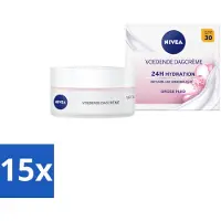Nivea - Essentials Crème de Jour - Crème Nourrissante pour le Visage - SPF 30 - Avec Huile d'Amande & Beurre de Karité - Peau Sèche - 50 ml - Pack Avantage - 15 pièces