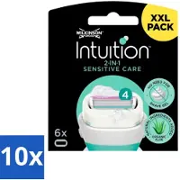 Wilkinson Lames de rasoir Intuition 2-en-1 Sensitive Care - 6 lames - Lot avantageux - 10 pièces