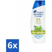 Head & shoulders - Shampooing - 2 en 1 - Apple Fresh - 100 % sans pellicules - 300 ml - Pack avantage - 6 pièces