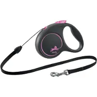 Flexi Laisse automatique Black Design S Corde 5m Rose