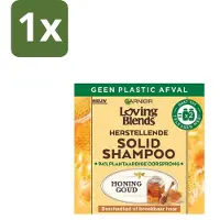 Garnier - Loving Blends - Shampooing solide - Miel doré - Cheveux abîmés ou cassants - 1 bouteille de shampooing - 1 pièce