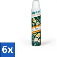 Batiste - Thé vert naturel & Camomille - Shampooing sec - Extraits 100% naturels - Rafraîchit et nettoie - 200 ml - Pack avantage - 6 pièces