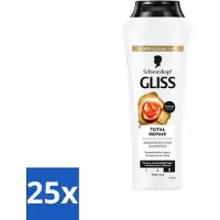 Schwarzkopf Gliss Shampooing - Total Repair - Pour la restauration intensive des cheveux - 250 ml - Pack d'avantages - 25 pièces